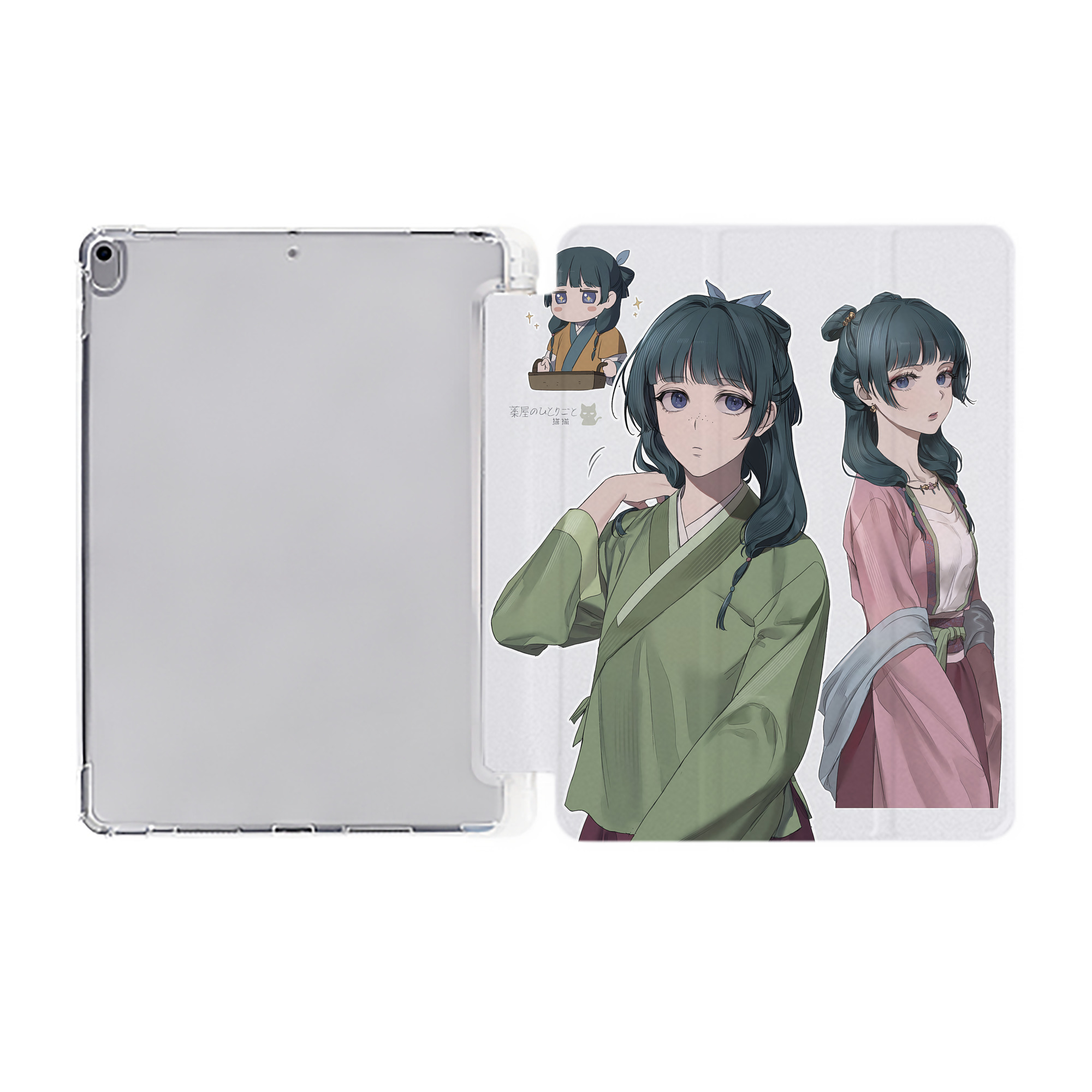 （画像用） 薬屋のひとりごと The Apothecary Diaries IPad ケース ペン収納付き 三つ折りスタンド PUレザー×シリコン 対応機種9.5/10.5/10.9インチ